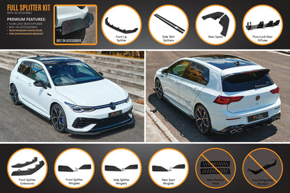 Flow Designs MK8 Golf R Full Lip Splitter Set