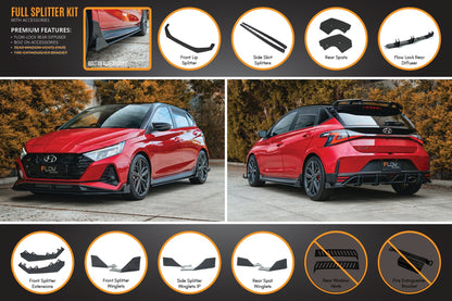Flow Designs i20 N BC3 Pre-Facelift Full Lip Splitter Set