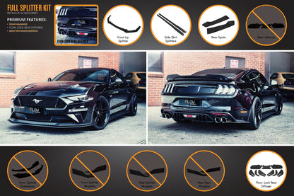 Flow Designs GT Mustang S550 FN Full Lip Splitter Set