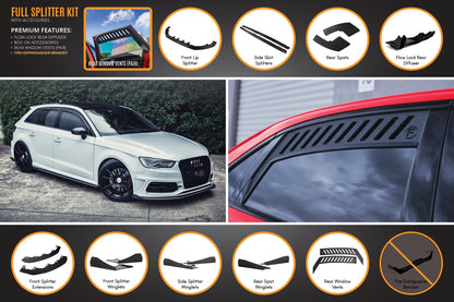 Flow Designs S3 8V Pre-Facelift Sportback Full Lip Splitter Set