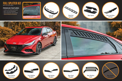 Flow Designs CN7 Elantra N Line Sedan 2020 Full Lip Splitter Set