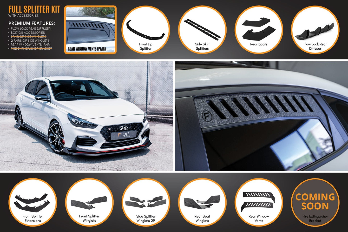 Flow Designs i30N Fastback PD Full Lip Splitter Set