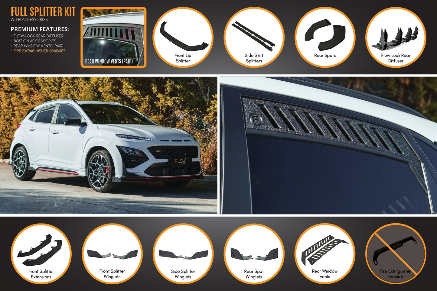 Flow Designs Kona N Full Lip Splitter Set