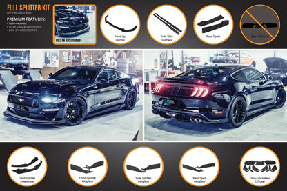 Flow Designs GT Mustang S550 FN Full Lip Splitter Set