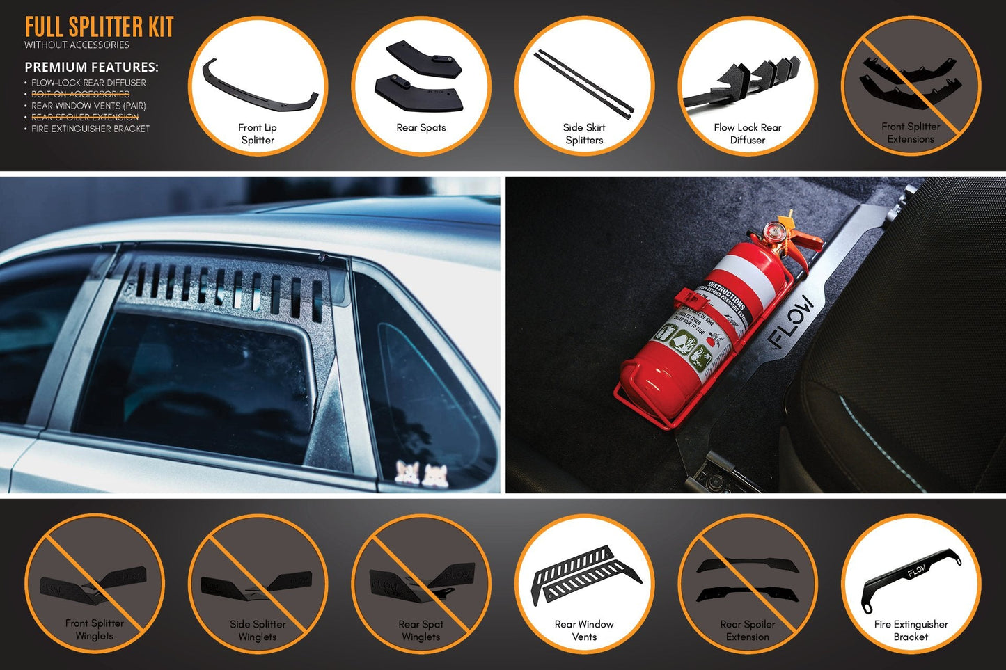 Flow Designs i30 N Line Hatch PD (2018-2023) Full Splitter Lip Set