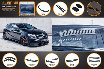 Flow Designs A45 AMG W176 (PFL) Full Lip Splitter Set