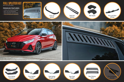 Flow Designs i20 N BC3 Pre-Facelift Full Lip Splitter Set