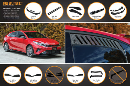 Flow Designs Cerato GT Hatch Facelift Full Lip Splitter Set