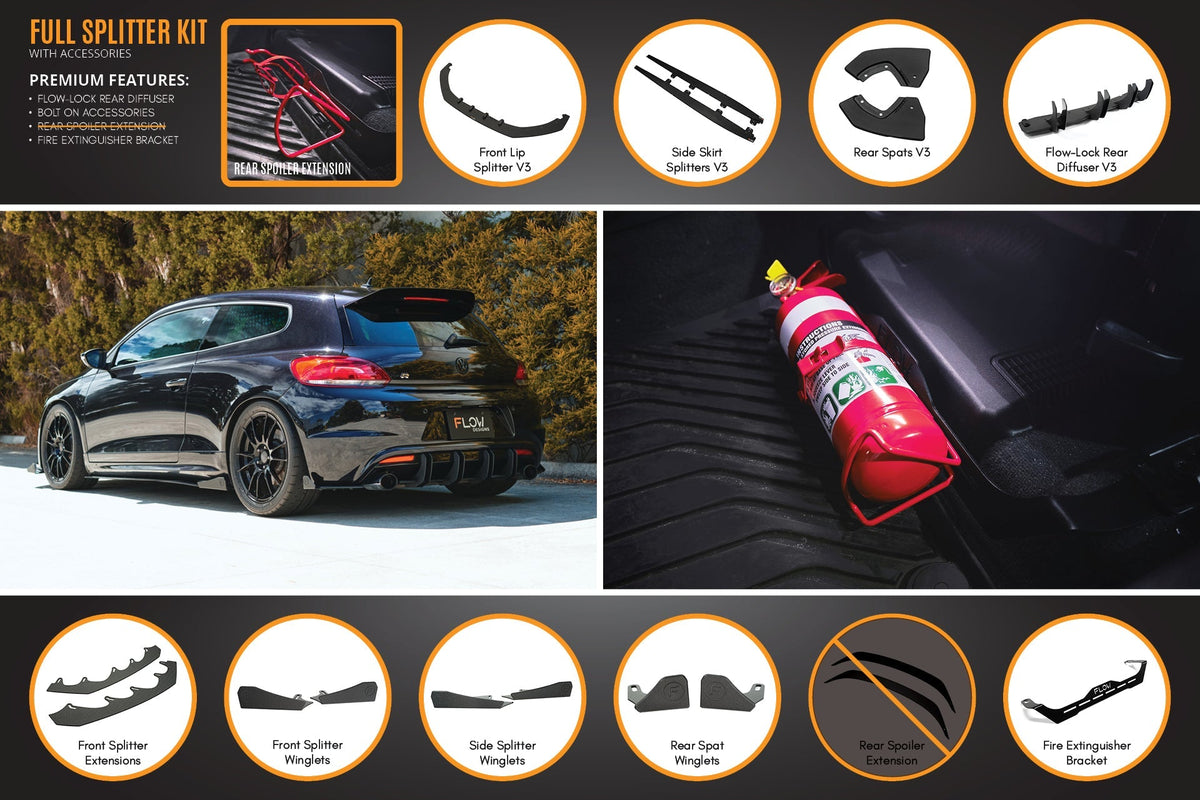 Flow Designs Scirocco R PFL V3 Full Lip Splitter Set