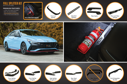 Flow Designs CN7 i30N Sedan 2021-2023 Full Lip Splitter Set
