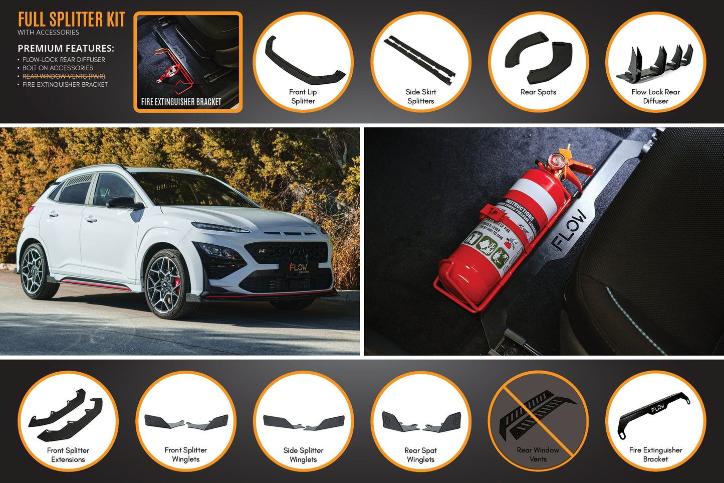 Flow Designs Kona N Full Lip Splitter Set