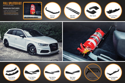 Flow Designs S3 8V Pre-Facelift Sportback Full Lip Splitter Set