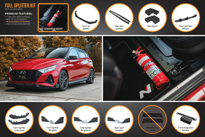 Flow Designs i20 N BC3 Pre-Facelift Full Lip Splitter Set