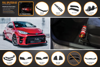 Flow Designs Yaris GR Gen1 Full Lip Splitter Kit With Rear Diffuser