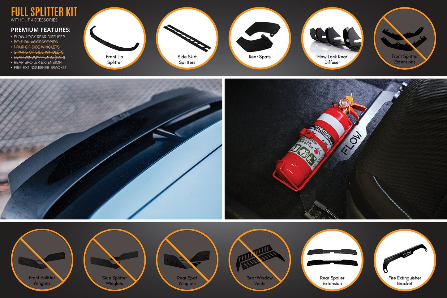 Flow Designs i30N Hatch PD (2018-2020) Full Lip Splitter Set