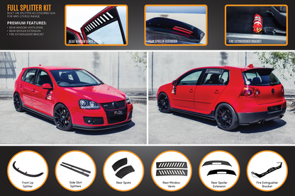 Flow Designs MK5 Golf GTI Full Lip Splitter Set