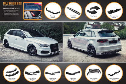 Flow Designs S3 8V Pre-Facelift Sportback Full Lip Splitter Set