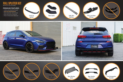 Flow Designs i30 N Line Hatch PD (2018-2023) Full Splitter Lip Set