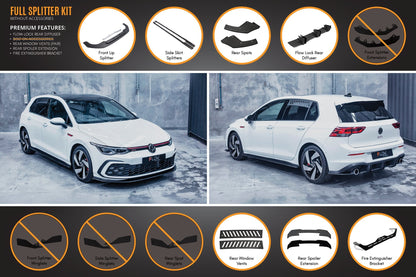 Flow Designs MK8 Golf GTI Full Lip Splitter Set
