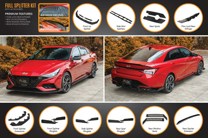 Flow Designs CN7 i30 N Line Sedan 2020 - 2022 Full Lip Splitter Set
