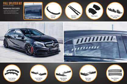 Flow Designs A45 AMG W176 (PFL) Full Lip Splitter Set