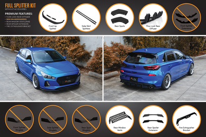 Flow Designs i30 SR Hatch (2017-2018) Full Lip Splitter Set