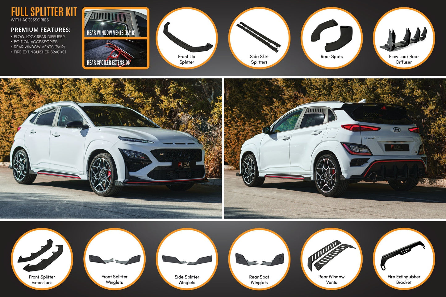 Flow Designs Kona N Full Lip Splitter Set