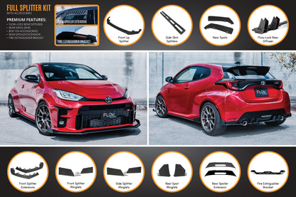 Flow Designs Yaris GR Gen1 Full Lip Splitter Kit With Rear Diffuser