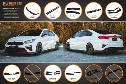 Flow Designs Cerato GT Sedan PFL Full Lip Splitter Set