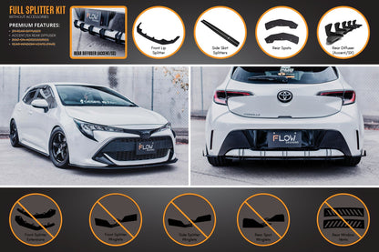 Flow Designs Corolla MZEA12R/ZWE211R 2018-2022 Full Lip Splitter Set