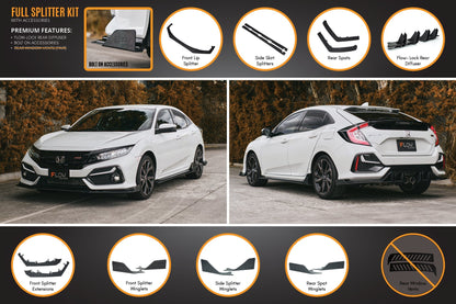Flow Designs FK4/FK7 Civic RS Hatch FL Full Lip Splitter Set