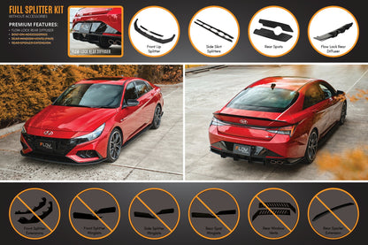 Flow Designs CN7 Elantra N Line Sedan 2020 Full Lip Splitter Set