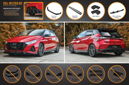 Flow Designs i20 N BC3 Pre-Facelift Full Lip Splitter Set
