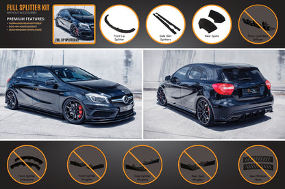 Flow Designs A45 AMG W176 (PFL) Full Lip Splitter Set