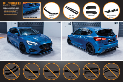 Flow Designs MK4 Focus ST-Line Full Lip Splitter Set