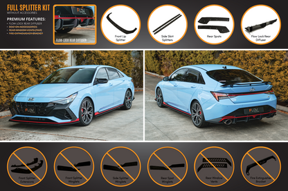 Flow Designs CN7 Elantra N Sedan 2021 Full Lip Splitter Set
