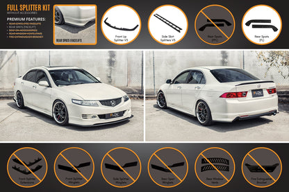 Flow Designs Honda Accord Euro FACELIFT CL7/CL9 Full Lip Splitter Set