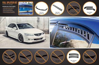 Flow Designs Honda Accord Euro PRE-FACELIFT CL7/CL9 Full Lip Splitter Set