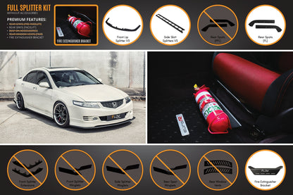 Flow Designs Honda Accord Euro FACELIFT CL7/CL9 Full Lip Splitter Set