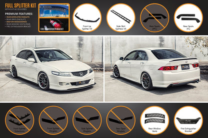Flow Designs Honda Accord Euro FACELIFT CL7/CL9 Full Lip Splitter Set