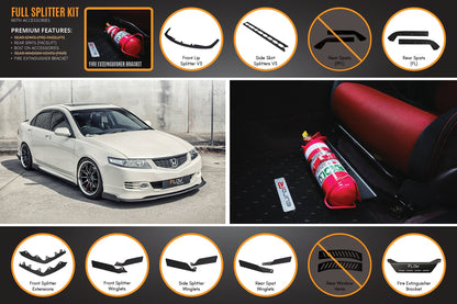 Flow Designs Honda Accord Euro FACELIFT CL7/CL9 Full Lip Splitter Set