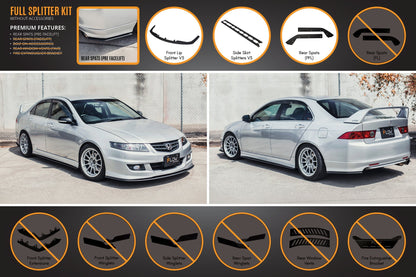 Flow Designs Honda Accord Euro FACELIFT CL7/CL9 Full Lip Splitter Set