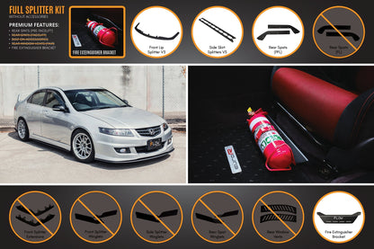 Flow Designs Honda Accord Euro PRE-FACELIFT CL7/CL9 Full Lip Splitter Set