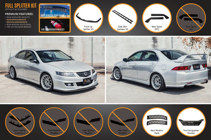 Flow Designs Honda Accord Euro FACELIFT CL7/CL9 Full Lip Splitter Set