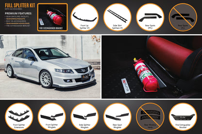 Flow Designs Honda Accord Euro FACELIFT CL7/CL9 Full Lip Splitter Set