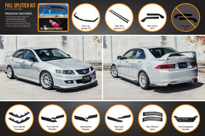 Flow Designs Honda Accord Euro FACELIFT CL7/CL9 Full Lip Splitter Set