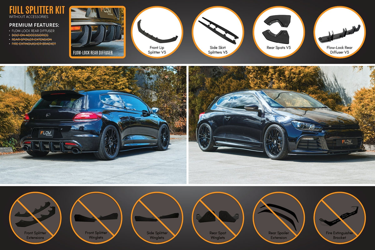 Flow Designs Scirocco R PFL V3 Full Lip Splitter Set