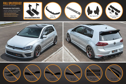 Flow Designs MK7 Golf R (EU/AU) Full Lip Splitter Set