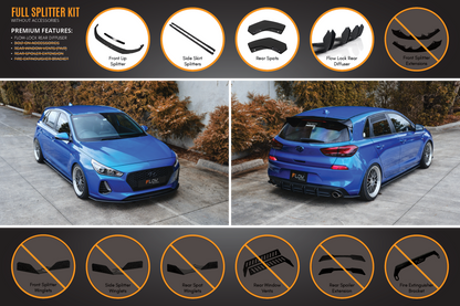 Flow Designs i30 SR Hatch (2017-2018) Full Lip Splitter Set
