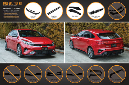 Flow Designs Cerato GT Hatch Facelift Full Lip Splitter Set